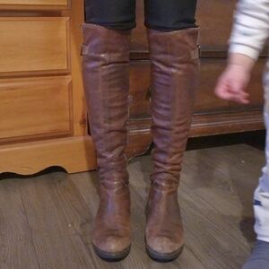 Women's Brown Leather Knee-High Boots